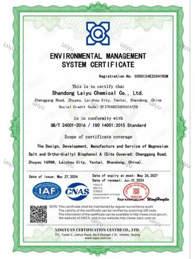环境管理体系认证证书-英文